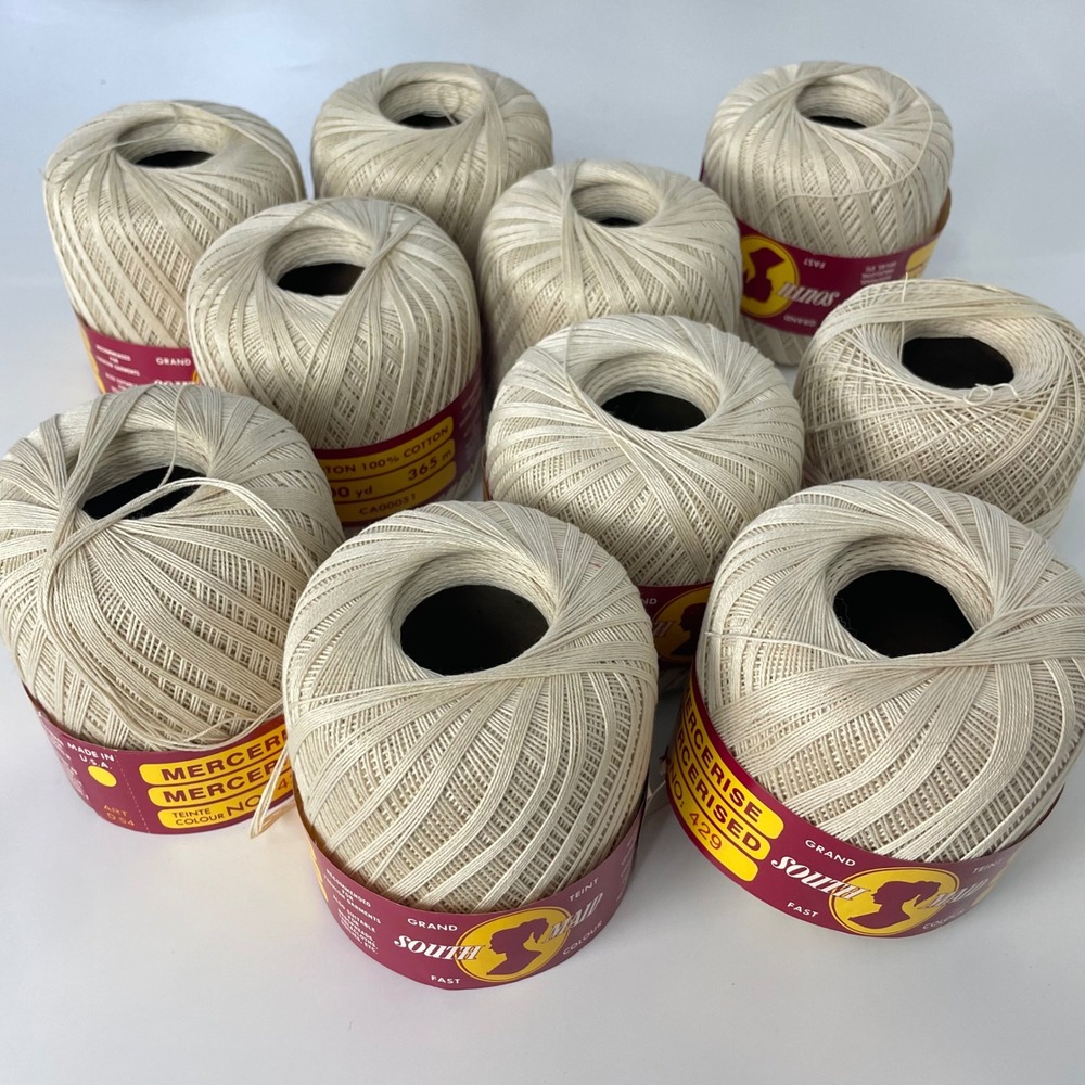 Vintage South Maid 100% Mercerized Cotton Crochet Thread - Partially Used